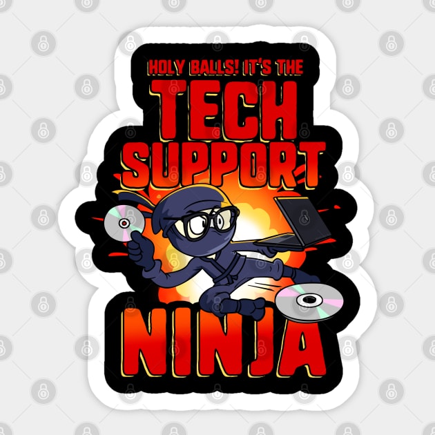 Tech Support Ninja Funny Tech Support Sticker by NerdShizzle